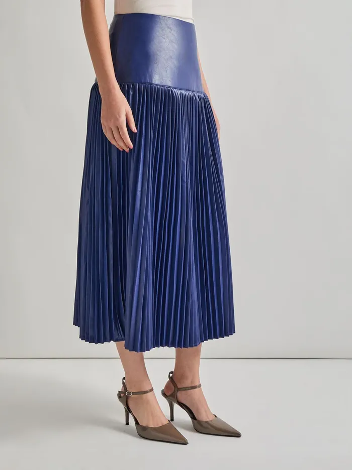 Misook Vegan Leather Accordian Maxi Skirt Women Skirts Misook Vegan Leather Accordian Maxi Skirt Women Skirts