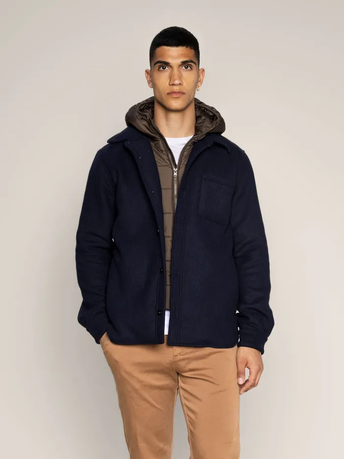 MMGCompton Wool Hood Jacket Navy Men Jackets MOS MOSH