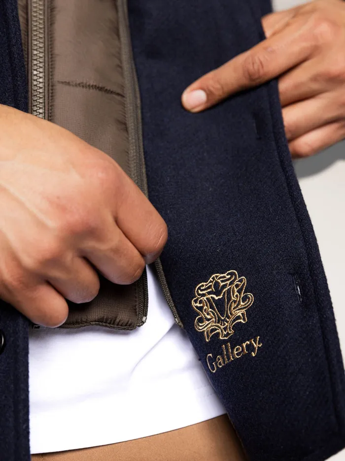 MMGCompton Wool Hood Jacket Navy Men Jackets MOS MOSH MMGCompton Wool Hood Jacket Navy Men Jackets MOS MOSH