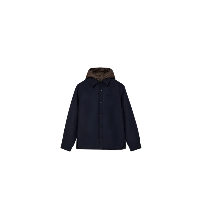 MMGCompton Wool Hood Jacket Navy Men Jackets MOS MOSH MMGCompton Wool Hood Jacket Navy Men Jackets MOS MOSH