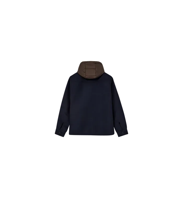 MMGCompton Wool Hood Jacket Navy Men Jackets MOS MOSH MMGCompton Wool Hood Jacket Navy Men Jackets MOS MOSH