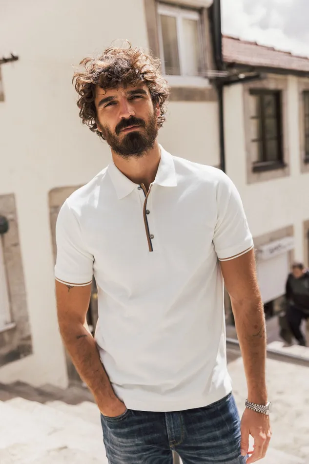 MMGHarvey Polo Ss Tee Offwhite Tees MOS MOSH Men