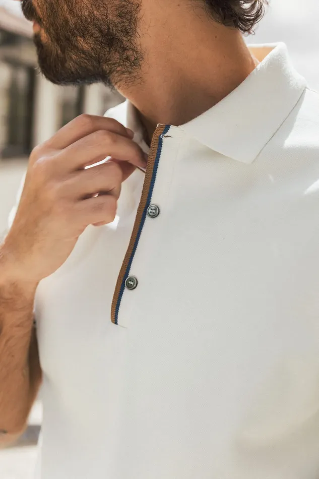 MMGHarvey Polo Ss Tee Offwhite Tees MOS MOSH Men MMGHarvey Polo Ss Tee Offwhite Tees MOS MOSH Men