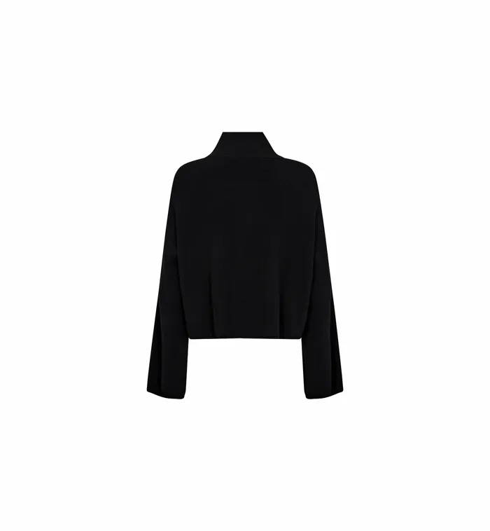MOS MOSH MMCardi Zip Cardigan Black Women Knits MOS MOSH MMCardi Zip Cardigan Black Women Knits