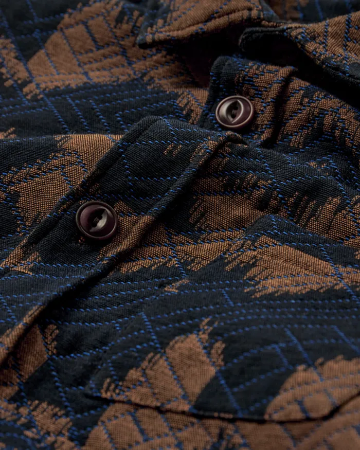 MOS MOSH Shirts Men MMGDavid Harlekin Shirt Indigo Blue