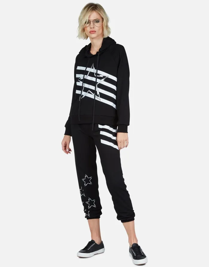 Mynx Lightning Bolt Star Black Women039s Lauren Moshi Hoodies