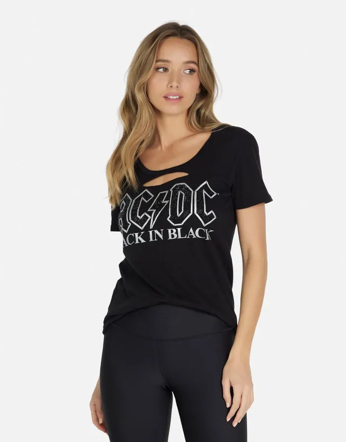 Myra ACDC Crystals Black Women039s Lauren Moshi Short Sleeve