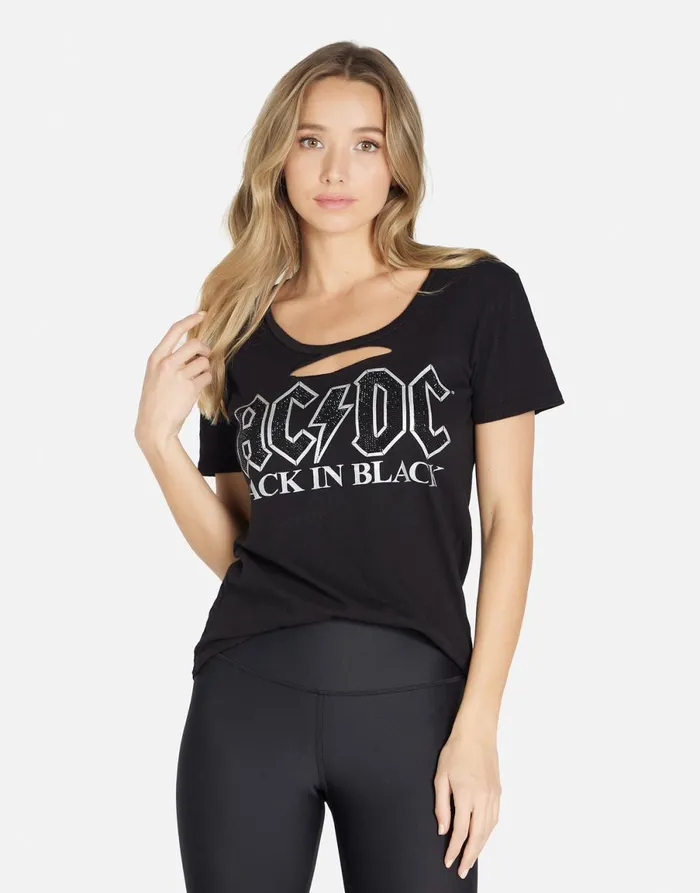 Myra ACDC Crystals Black Women039s Lauren Moshi Short Sleeve