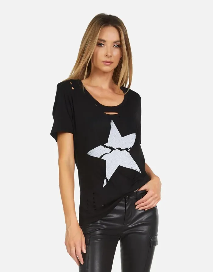 Myra X Cracked Star Black Women039s Lauren Moshi Short Sleeve