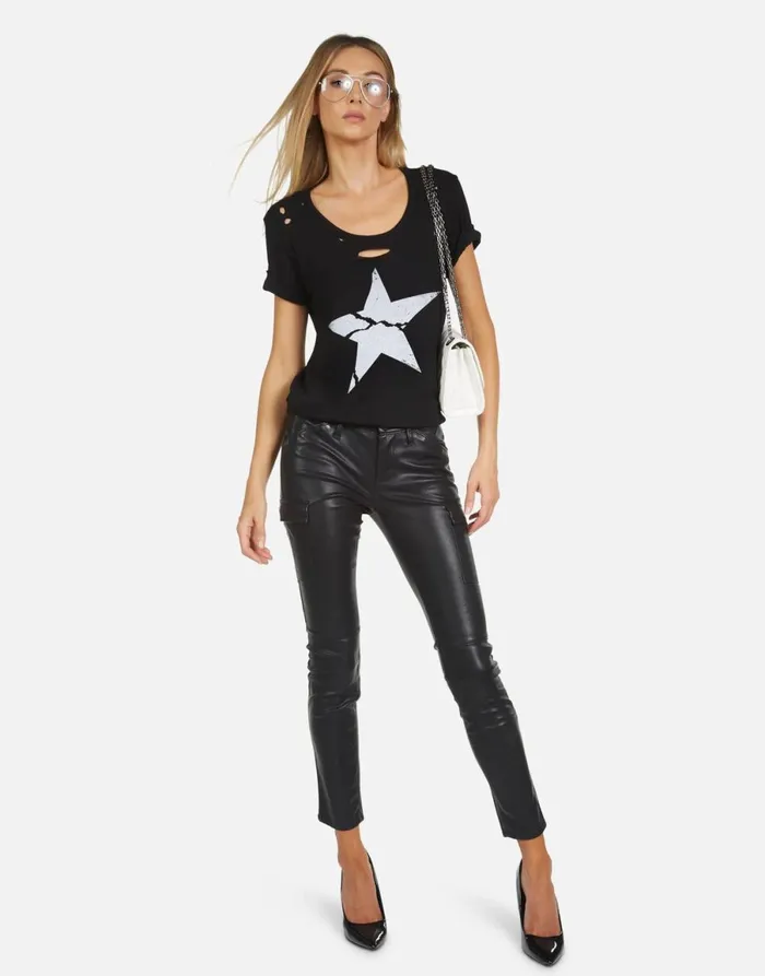 Myra X Cracked Star Black Women039s Lauren Moshi Short Sleeve