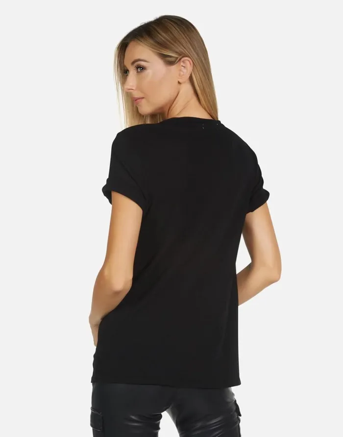Myra X Def Leppard Pyromania Black Women039s Lauren Moshi Short Sleeve