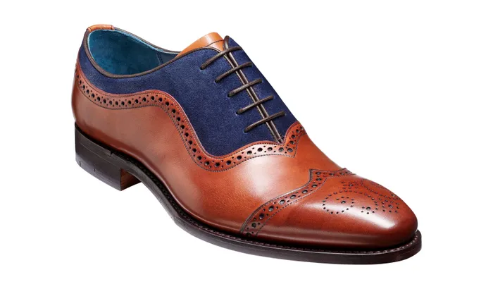 Nicholas 8211 Antique Rosewood Navy Suede Men Barker Shoes Mens Oxfords