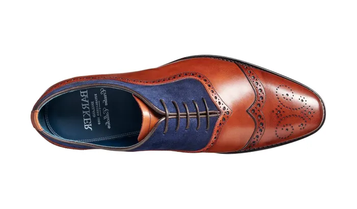 Nicholas 8211 Antique Rosewood Navy Suede Men Barker Shoes Mens Oxfords
