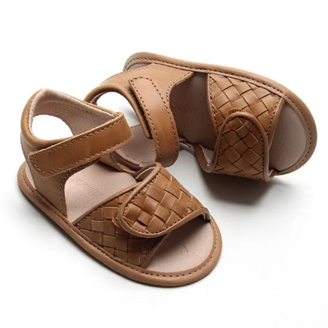 Nisolo Baby Toddler and Kids Shoes Women Woven Soft Sole Sandal Walnut