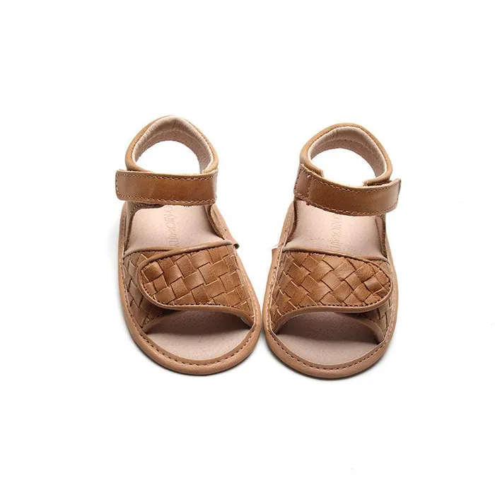 Nisolo Baby Toddler and Kids Shoes Women Woven Soft Sole Sandal Walnut