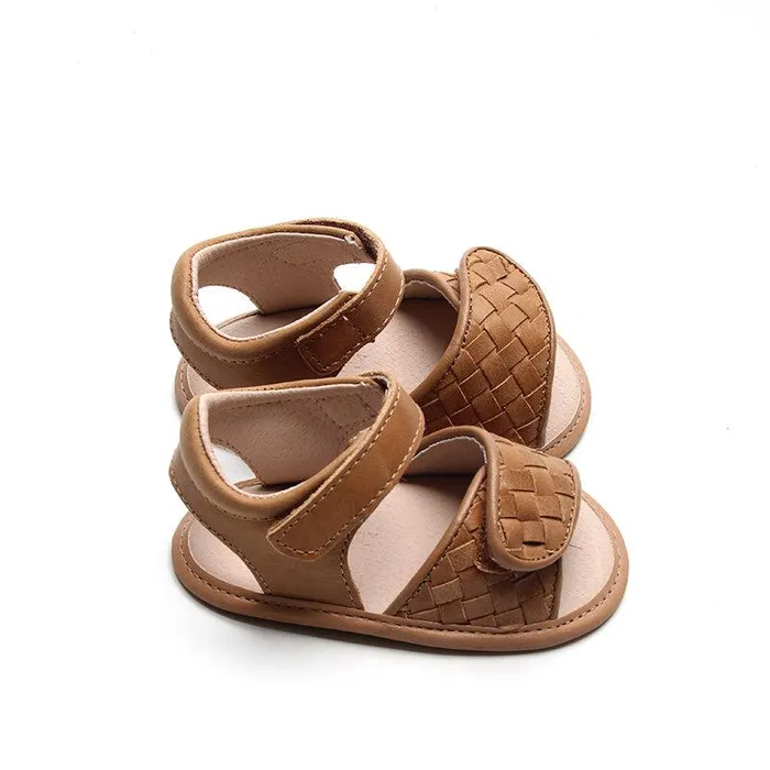Nisolo Baby Toddler and Kids Shoes Women Woven Soft Sole Sandal Walnut