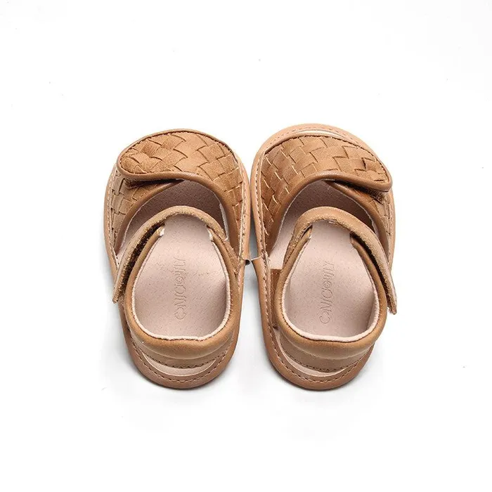 Nisolo Baby Toddler and Kids Shoes Women Woven Soft Sole Sandal Walnut