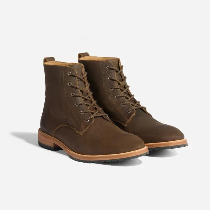 Nisolo Boots Men Martin AllWeather Boot Waxed Brown