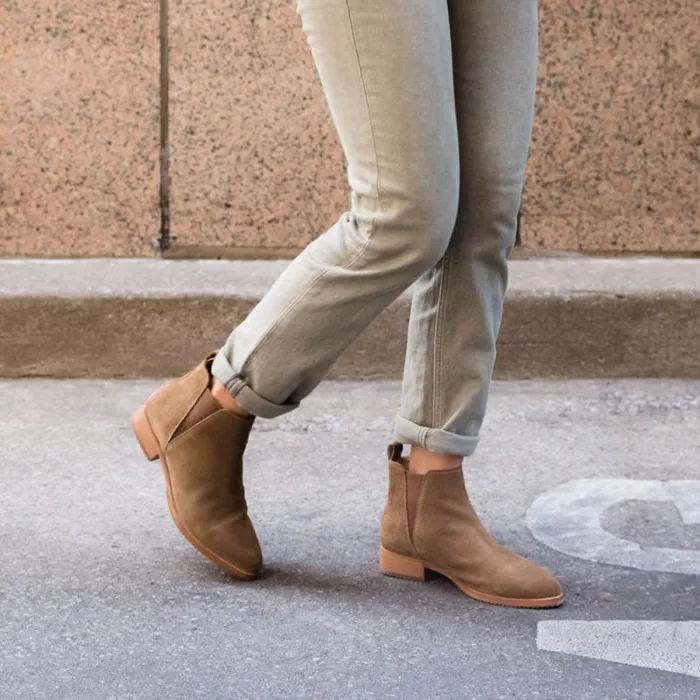 Nisolo Boots Women Eva Everyday Chelsea Boot Taupe Suede Nisolo Boots Women Eva Everyday Chelsea Boot Taupe Suede