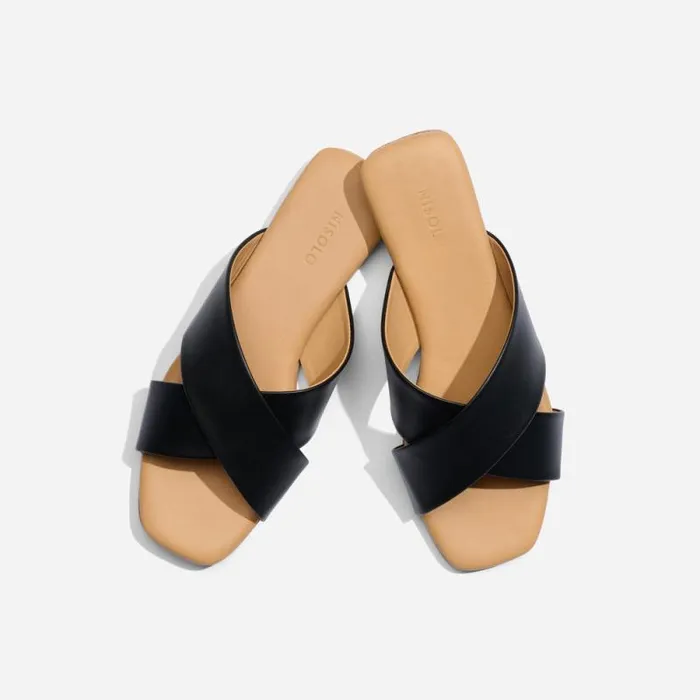 Nisolo Flats and Slip Ons Women Catalina Slide Sandal Black