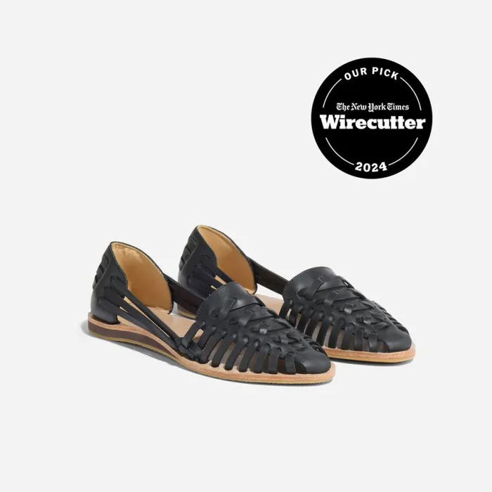 Nisolo Flats and Slip Ons Women Huarache Sandal Black