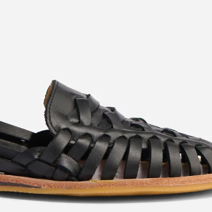 Nisolo Flats and Slip Ons Women Huarache Sandal Black Nisolo Flats and Slip Ons Women Huarache Sandal Black