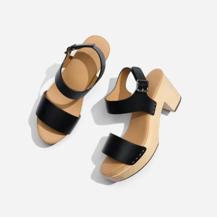 Nisolo Heels Women AllDay Open Toe Clog Black Nisolo Heels Women AllDay Open Toe Clog Black