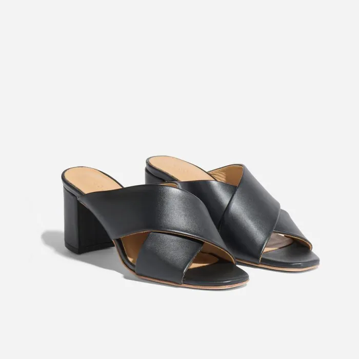 Nisolo Heels Women Carina Cross Strap Mule Black