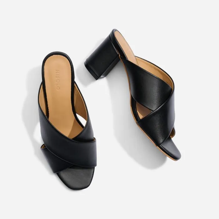 Nisolo Heels Women Carina Cross Strap Mule Black Nisolo Heels Women Carina Cross Strap Mule Black