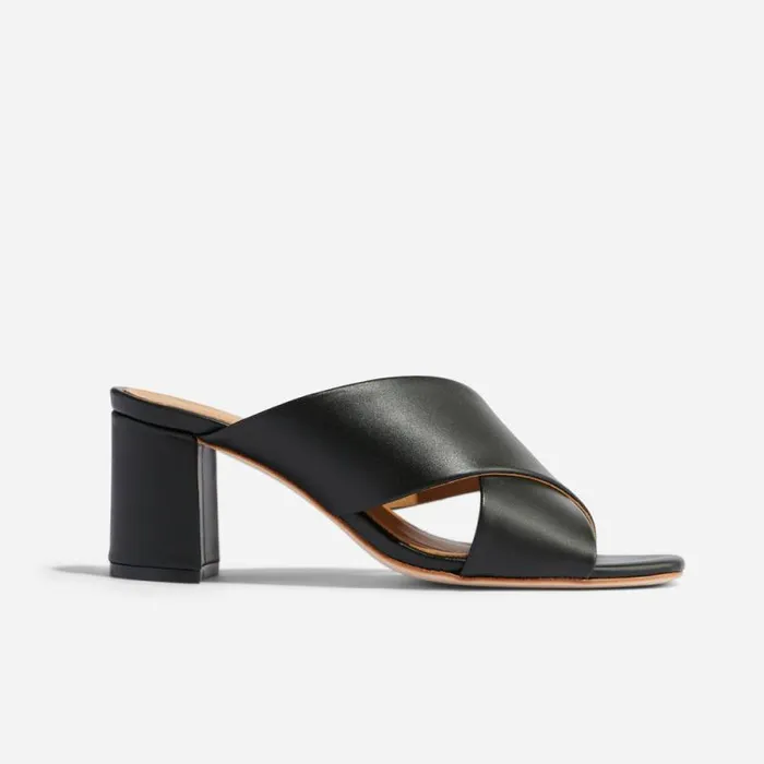 Nisolo Heels Women Carina Cross Strap Mule Black Nisolo Heels Women Carina Cross Strap Mule Black