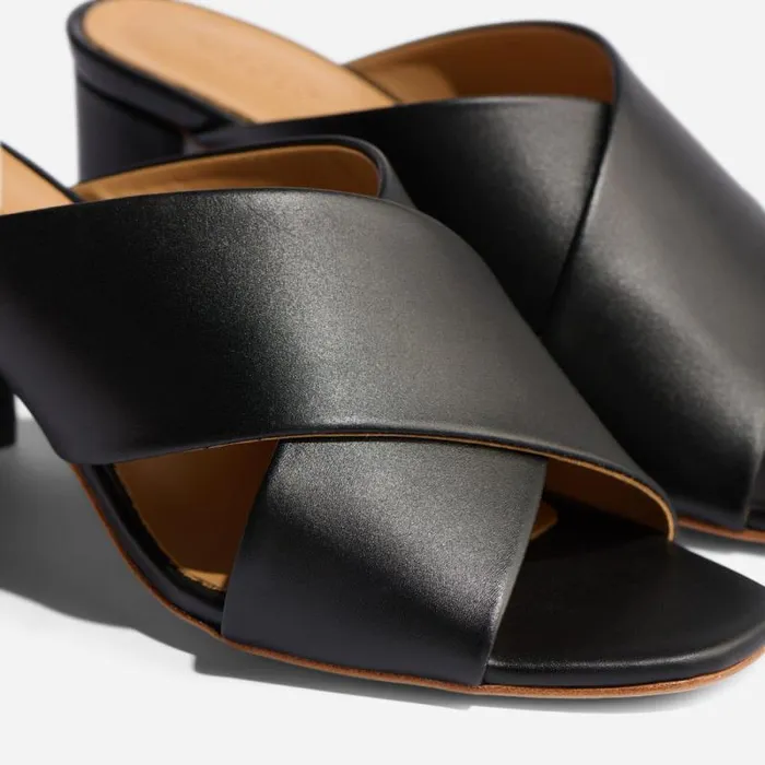 Nisolo Heels Women Carina Cross Strap Mule Black Nisolo Heels Women Carina Cross Strap Mule Black