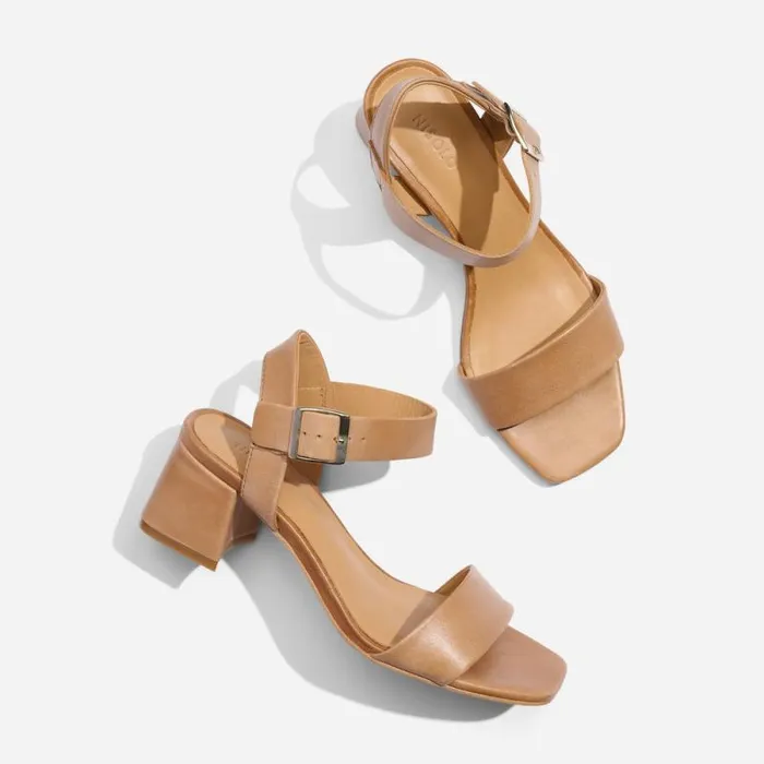 Nisolo Heels Women Stella GoTo Block Heel Sandal Almond