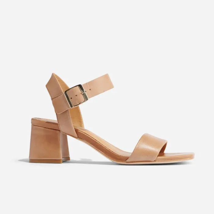 Nisolo Heels Women Stella GoTo Block Heel Sandal Almond