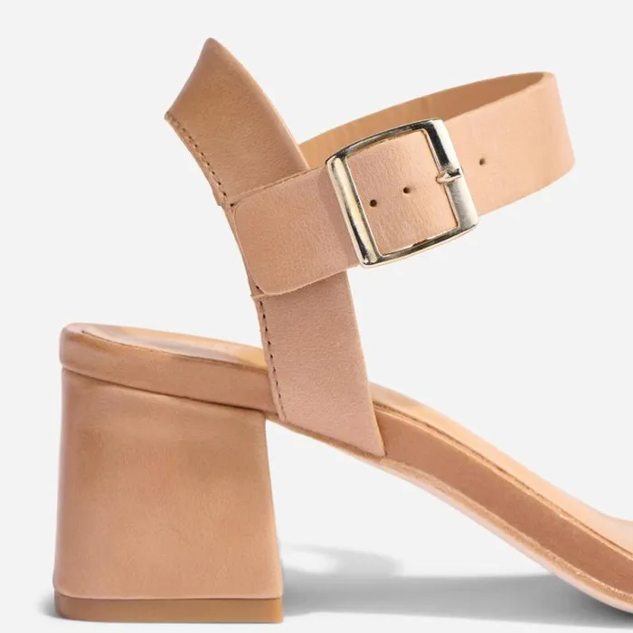 Nisolo Heels Women Stella GoTo Block Heel Sandal Almond