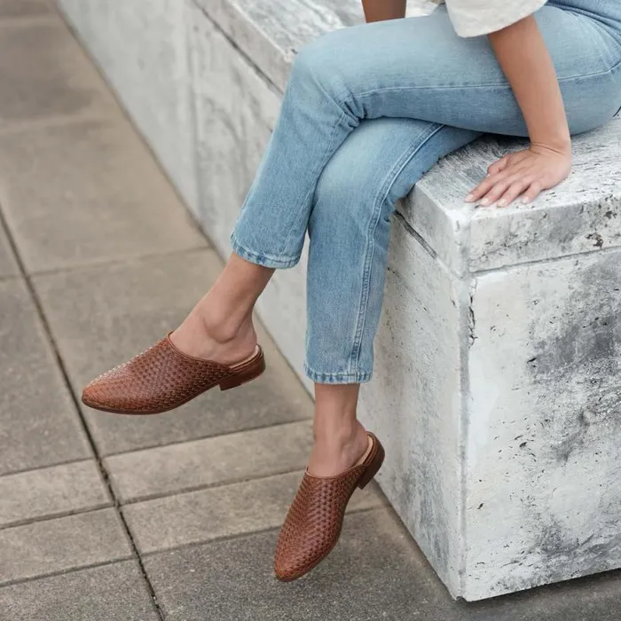 Nisolo Loafers and Mules Women Ama Woven Mule Woven Brandy