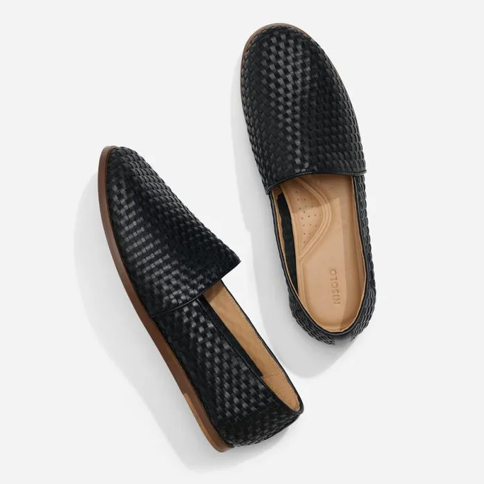 Nisolo Oxfords and Loafers Men Alejandro Woven Slip On 20 Woven Black Nisolo Oxfords and Loafers Men Alejandro Woven Slip On 20 Woven Black