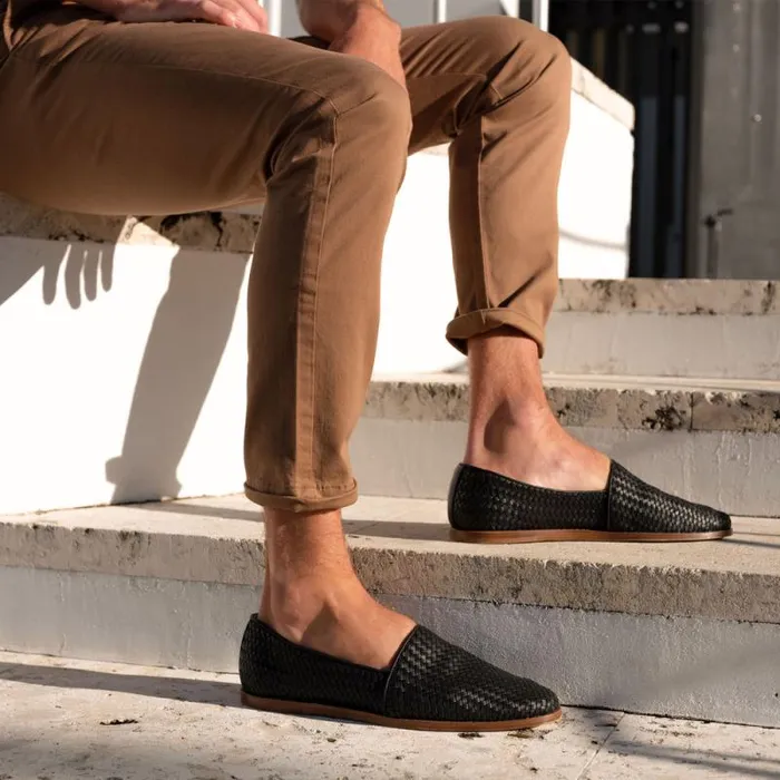 Nisolo Oxfords and Loafers Men Alejandro Woven Slip On 20 Woven Black Nisolo Oxfords and Loafers Men Alejandro Woven Slip On 20 Woven Black