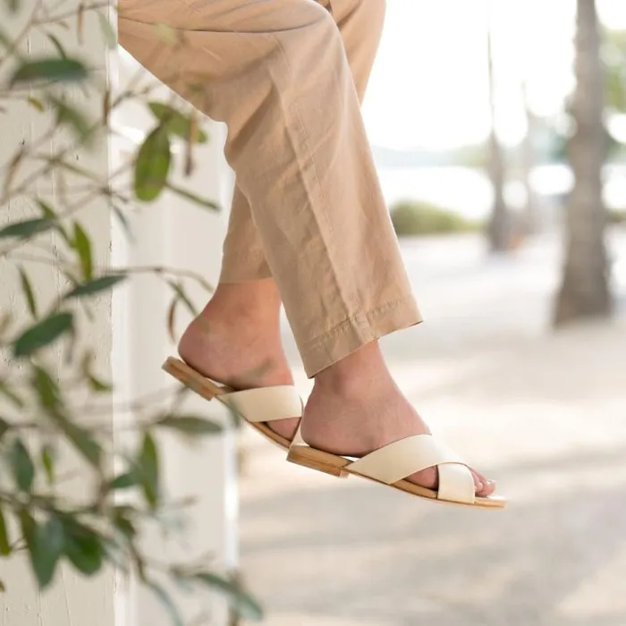Nisolo Sandals Women Catalina Slide Sandal Bone Nisolo Sandals Women Catalina Slide Sandal Bone