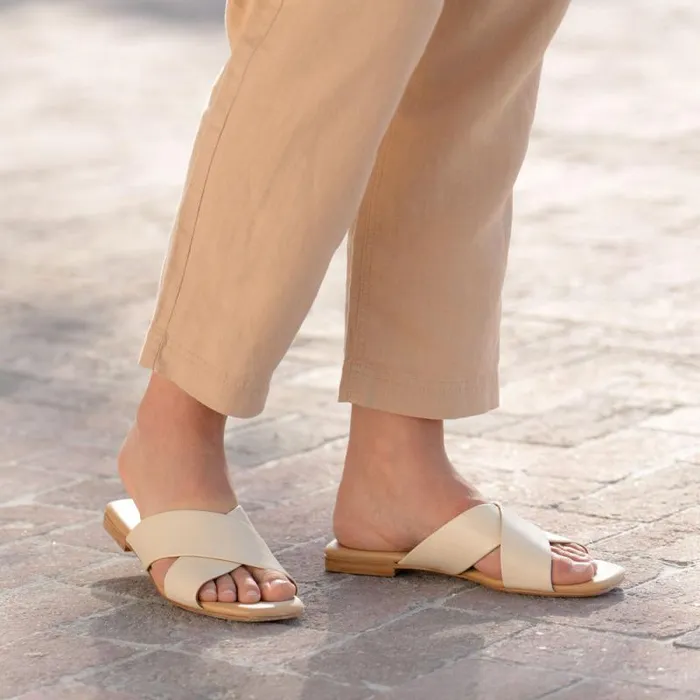 Nisolo Sandals Women Catalina Slide Sandal Bone Nisolo Sandals Women Catalina Slide Sandal Bone
