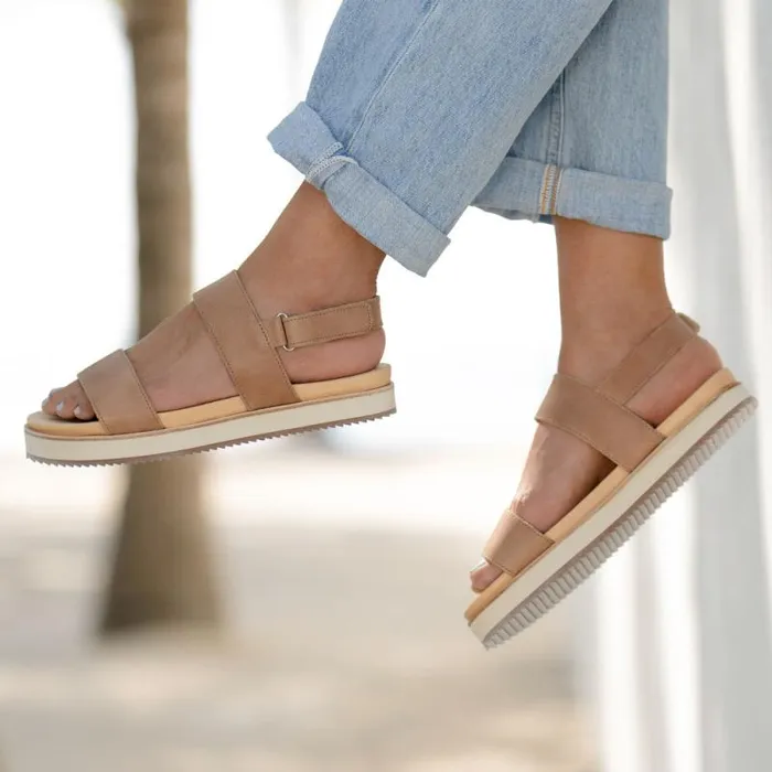 Nisolo Sandals Women GoTo Flatform Sandal 20 Almond