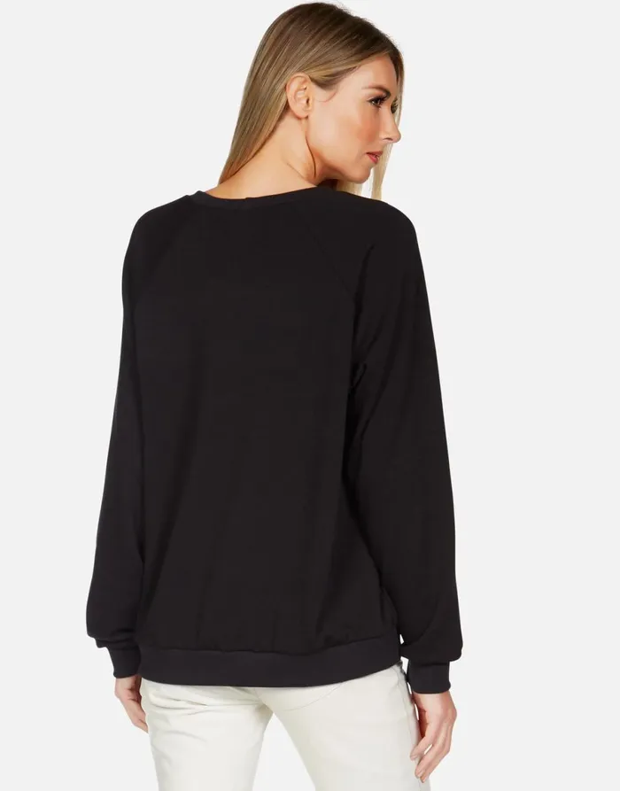 Noleta X Crystal Biting Lip Black Women039s Lauren Moshi Long Sleeve