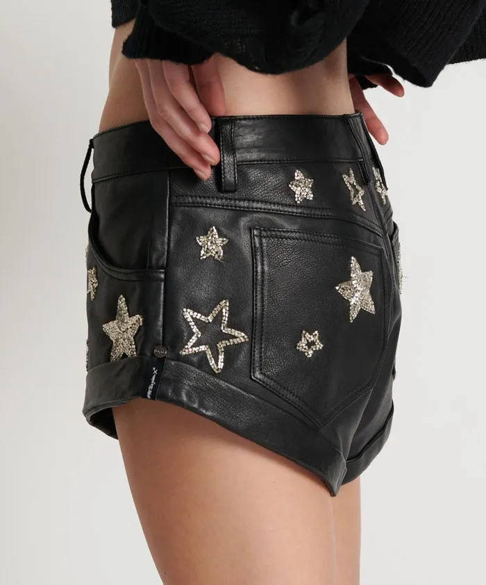 One Teaspoon Bottoms ALL STAR HAND EMBELLISHED LEATHER BANDIT 8211 Women