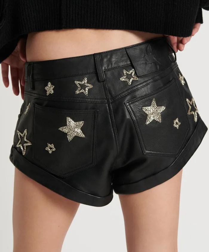 One Teaspoon Bottoms ALL STAR HAND EMBELLISHED LEATHER BANDIT 8211 Women