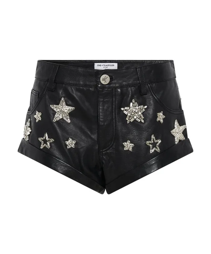 One Teaspoon Bottoms ALL STAR HAND EMBELLISHED LEATHER BANDIT 8211 Women