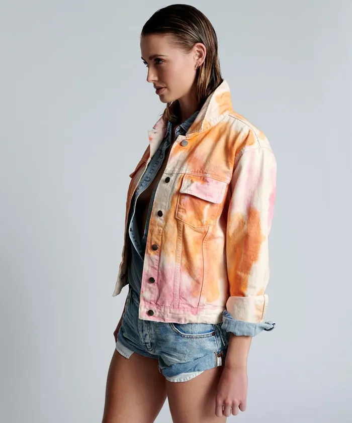 One Teaspoon Denim Jackets TIE DYE MIND FREQUENCIES DENIM TRUCKER JACKET 8211 Women