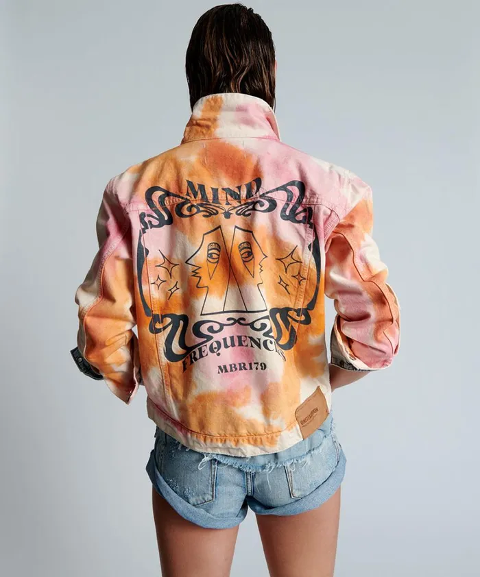 One Teaspoon Denim Jackets TIE DYE MIND FREQUENCIES DENIM TRUCKER JACKET 8211 Women