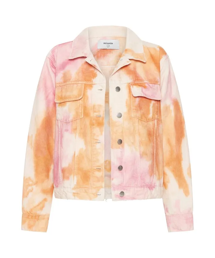 One Teaspoon Denim Jackets TIE DYE MIND FREQUENCIES DENIM TRUCKER JACKET 8211 Women
