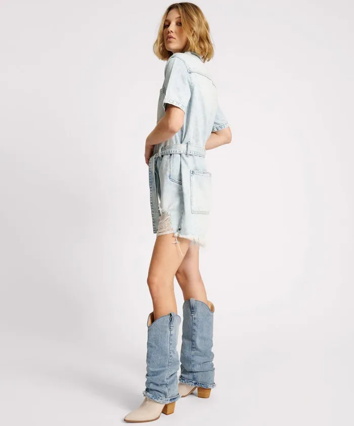 One Teaspoon Denim Jumpsuits DEPECHE BLUE NIGHT MOVERS DENIM JUMPSUIT 8211 Women