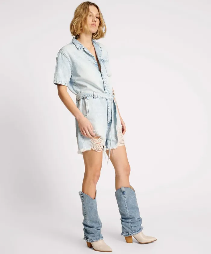 One Teaspoon Denim Jumpsuits DEPECHE BLUE NIGHT MOVERS DENIM JUMPSUIT 8211 Women