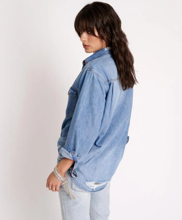 One Teaspoon Denim Shirts PACIFICA CLASSIC EVERYDAY DENIM SHIRT 8211 Women